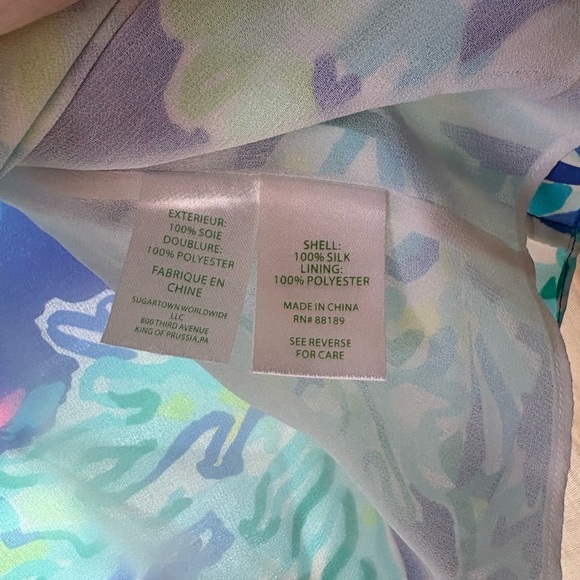 Lilly Pulitzer Silk Tank Top Size M | Tropical Print | Bright Palm Beach Colors - Picture 2 of 3